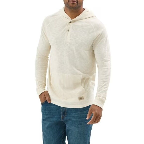 NWT WRANGLER SZ S Men's Hooded Lightweight Pullover Shirt 100% Cotton - Picture 1 of 6
